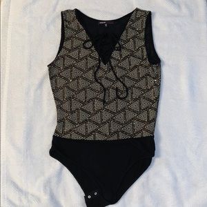 Gold glitter bodysuit